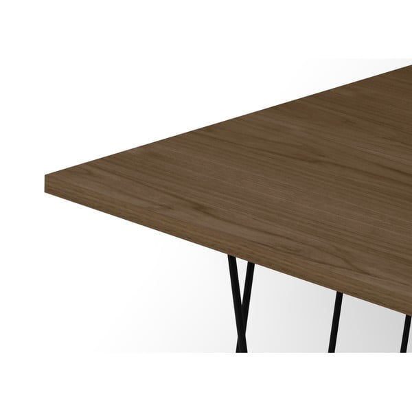 Konferenční stolek s deskou v dekoru ořechu a černýma nohama TemaHome Helix-image-3