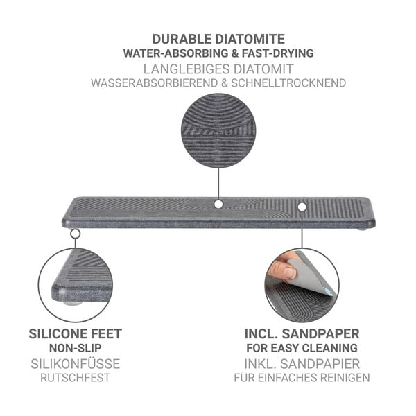 Hall diatomiidist nõudekuivatusalus30x8 cm Damon - Wenko-image-4