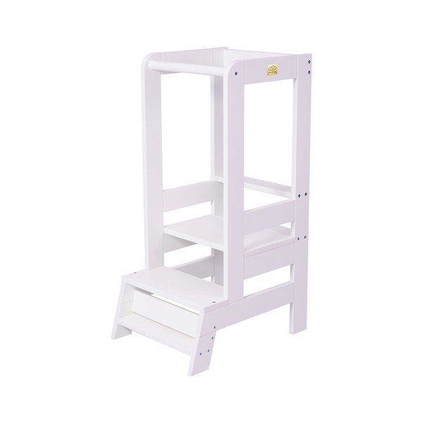 Valge männipuidust ronimistorn Montessori - Meowbaby