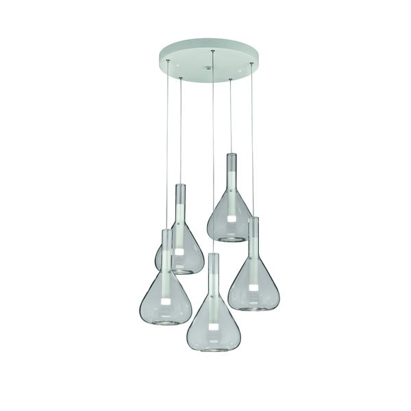 Valge LED rippvalgusti klaasist varjuga ø 55 cm Cipera - CINQUE-image-2