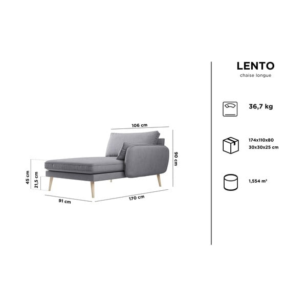 Beež lounge tool , paremas nurgas Lento - Kooko Home-image-3