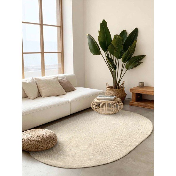 Kreemikas kahepoolne/käsitsi kootud džuudist vaip 160x230 cm Braided - Hanse Home-image-1