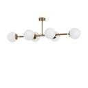 Valge-kuldne laevalgusti klaasist varjuga 40x110 cm Fazli - Opviq lights