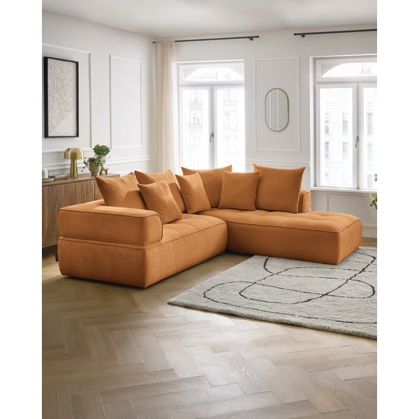 Šenill-nurgadiivan sinepikarva värvi (parem nurk/L-kujuline) Whesley - Bobochic Paris-image-1