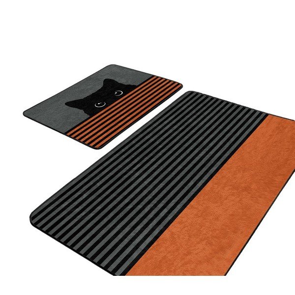 Mustad-oranžid vannitoamatid 2 tk 60x100 cm komplektis - Mila Home-image-4