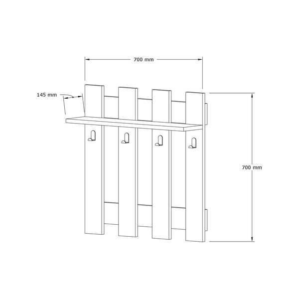 Tumepruun seinariiul 4 riputiga Carina - Puqa Design-image-3