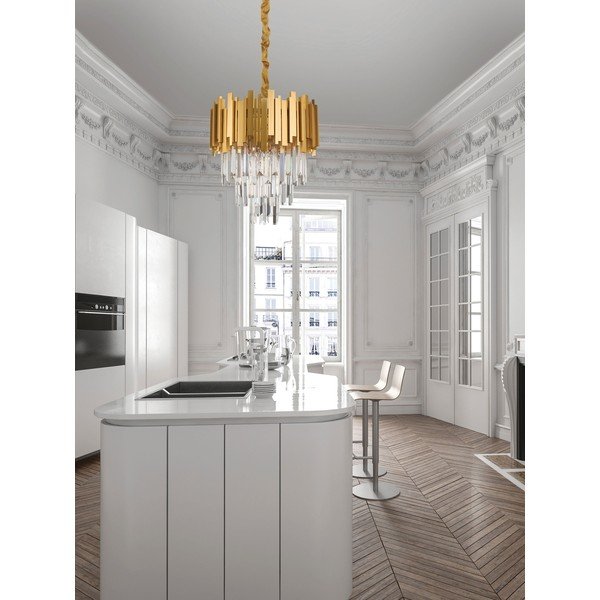 Kuldse värvi metallist ripplamp kristallvarjuga, läbimõõduga 40 cm Grane - Nova Luce-image-2
