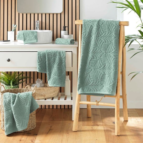 Heleroheline puuvillane froteerätik 70x130 cm Madeira - douceur d'intérieur-image-3