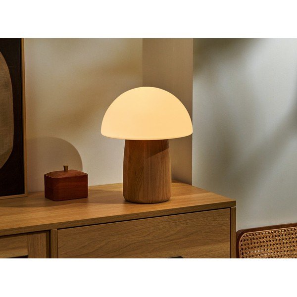 Timmitav naturaalset värvi klaasist lambivari (kõrgus 32 cm) Alice - Gingko-image-1