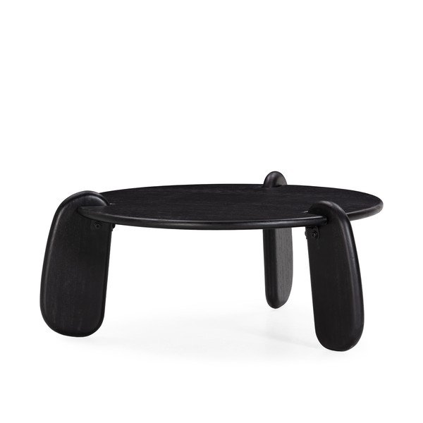 Must ümmargune mangopuidust kohvilaud ø 80 cm Tamira - MOME-image-3