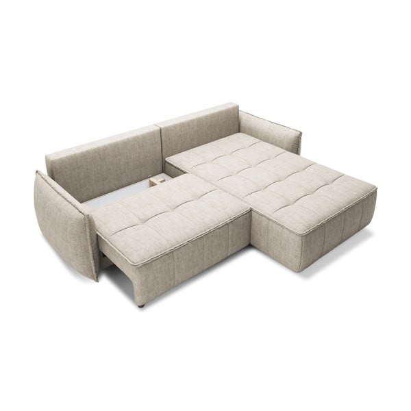 Beež sametist lahtikäiv/sahtliga nurgadiivan (parem nurk/lamamisosaga) Campo – ELTAP-image-2