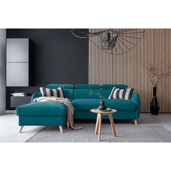 Türkiissinine sametist nurgadiivan (vasak nurk) Sweet Harmony - Miuform-image-1