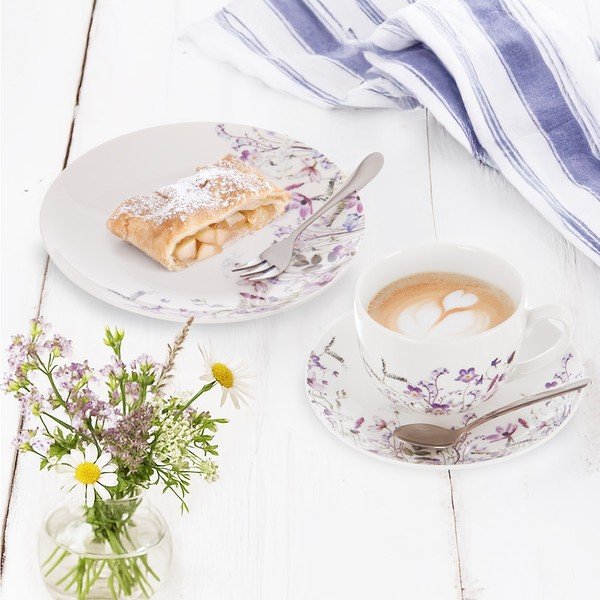 Valge/lilla portselanist tass 280 ml Louka - Orion-image-1