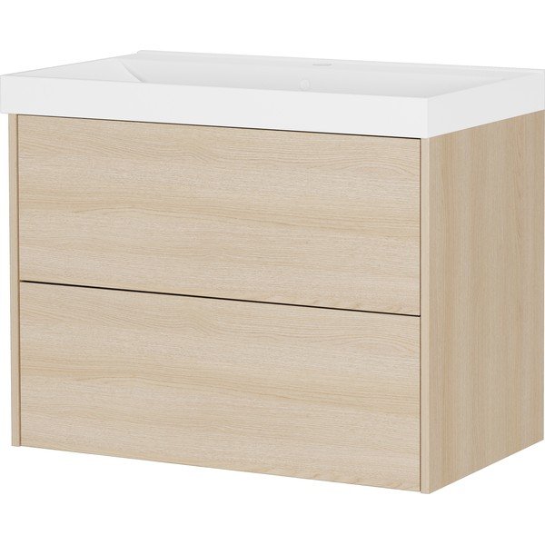Valamu all olev seinakapp naturaalses tammepuust dekoratsiooniga 81x65 cm Bodera - Germania
