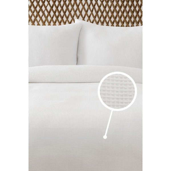 Valge voodikate 200x220 cm Waffle - Mijolnir-image-1
