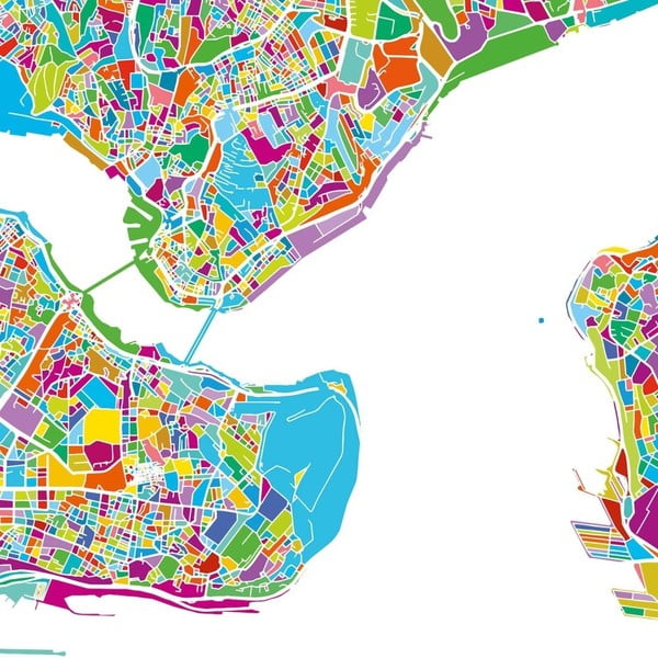 Obraz Homemania Maps Istanbul, 60 x 60 cm