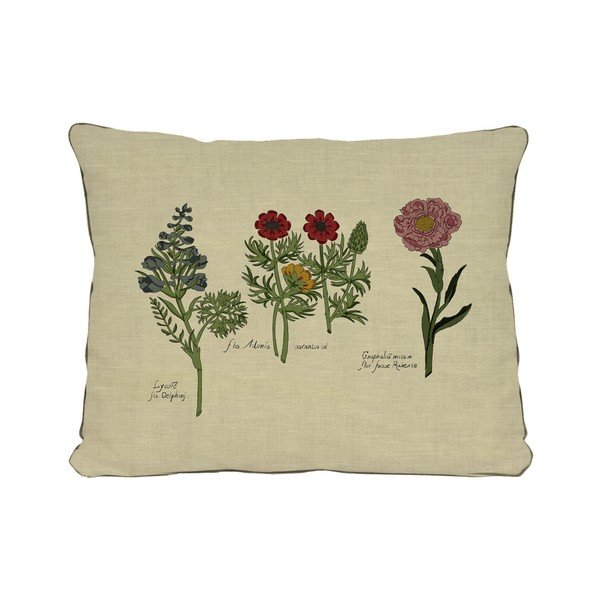 Beež lillemotiiviga padi Botanic, 50 x 35 cm - Surdic