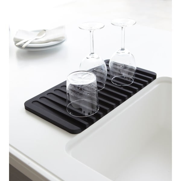 Must silikoon nõudekuivatusrest  38x20 cm Flow – YAMAZAKI-image-1