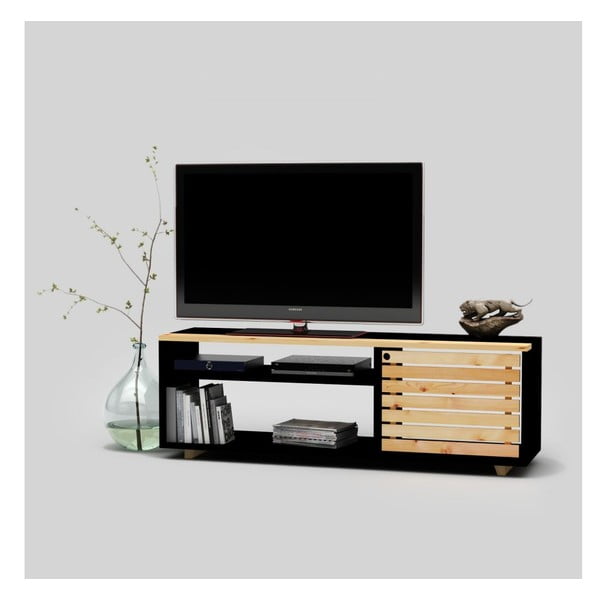 TV stolek Only Wood Uniton v černé barvě