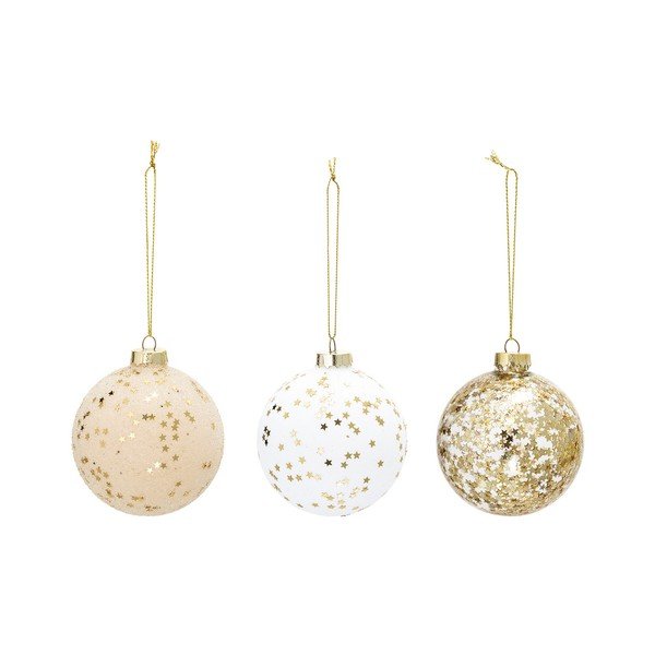Sada 3 skleněných vánočních ozdob Bloomingville Ornament, ⌀ 8 cm