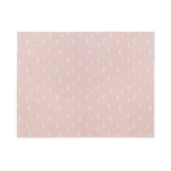 Růžový dětský bavlněný ručně vyrobený koberec Naf Naf Clouds, 160 x 120 cm
