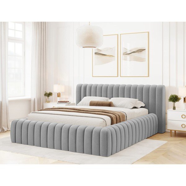 Helehall polsterdatud kaheinimesevoodi koos panipaiga ja voodipõhjaga 140x200 cm Carilla - ELTAP-image-1