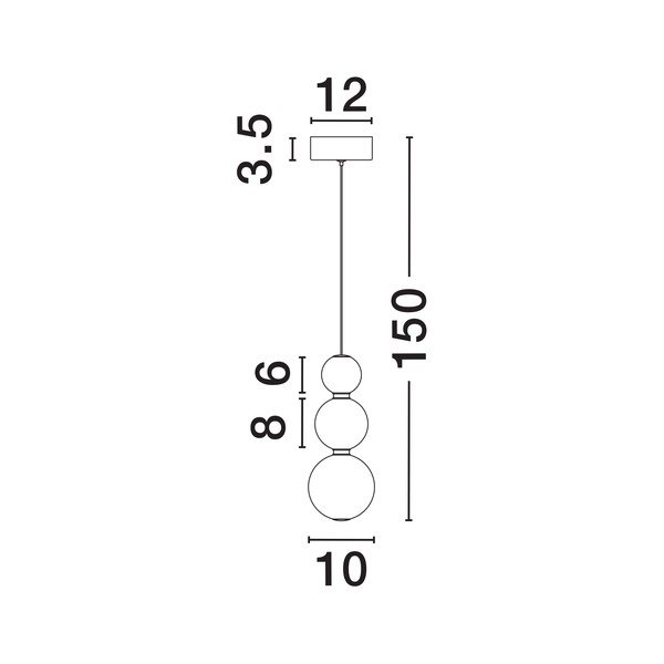 Valge/läikiv hõbedane metallist LED-ripats, hämardatav ja klaasist varjuga, ø 10 cm Perla - Nova Luce-image-1