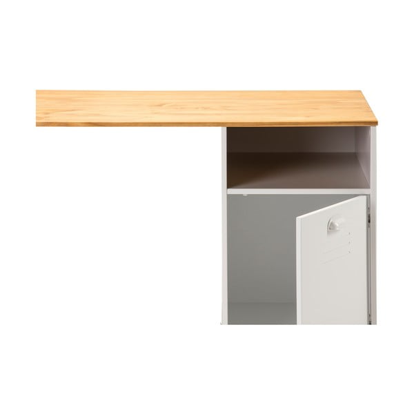 Bílý psací stůl s hnědou deskou Marckeric Zack-image-2