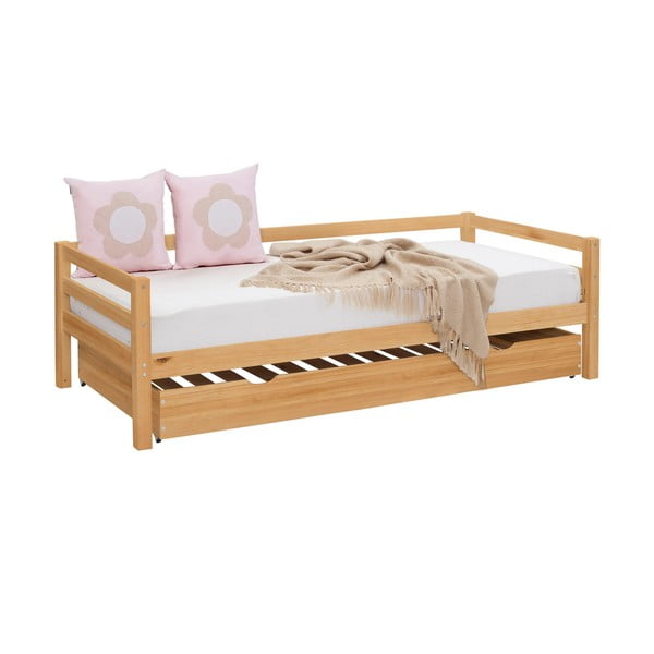 Männipuidust lastevoodi koos väljatõmmatava voodiosaga 90x200 cm Alpi - Støraa-image-2