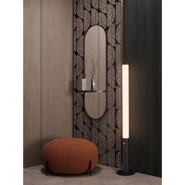 Mattmust terasest hämardatav LED-põrandalamp akrüülklaasist varjuga (kõrgus 141 cm) Glaze - Nova Luce-image-1
