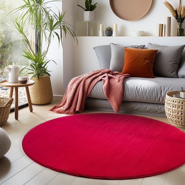 Punane pestav ümmargune vaip ø 120 cm Sky - Ayyildiz Carpets-image-1