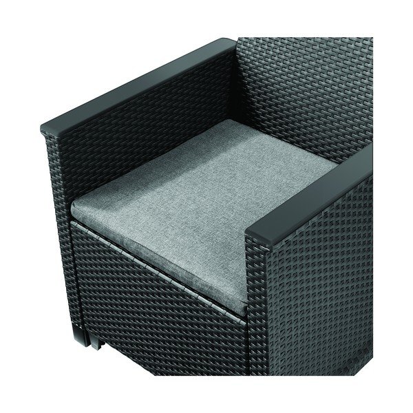 Tumehall kunstlikust rotangist aiamööbli komplekt 2-le inimesele Elodie - Keter-image-2