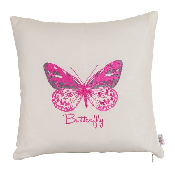 Povlak na polštář Apolena Pink Butterfly, 43 x 43 cm