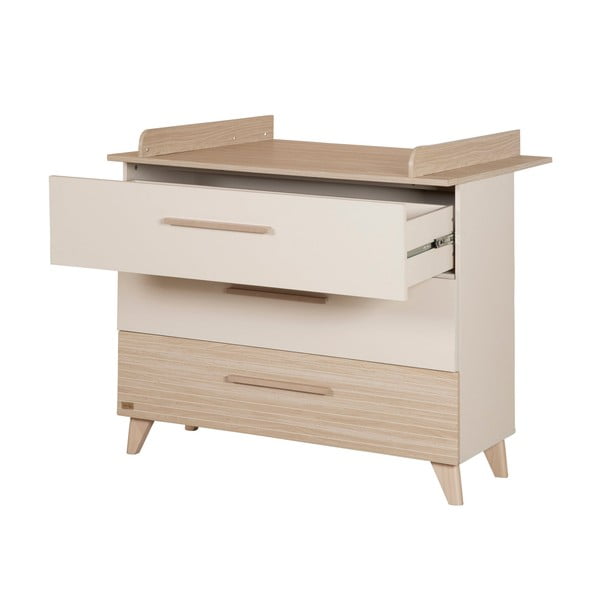 Kreem tammespoonist mähkimisalusega laste kummut 110x98x75 cm Sidney - Roba-image-3