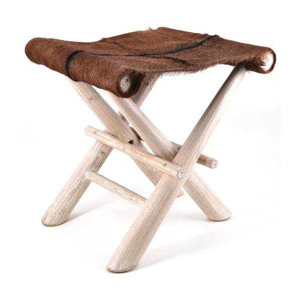 Dřevěná stolička s koženým sedátkem Moycor Goat