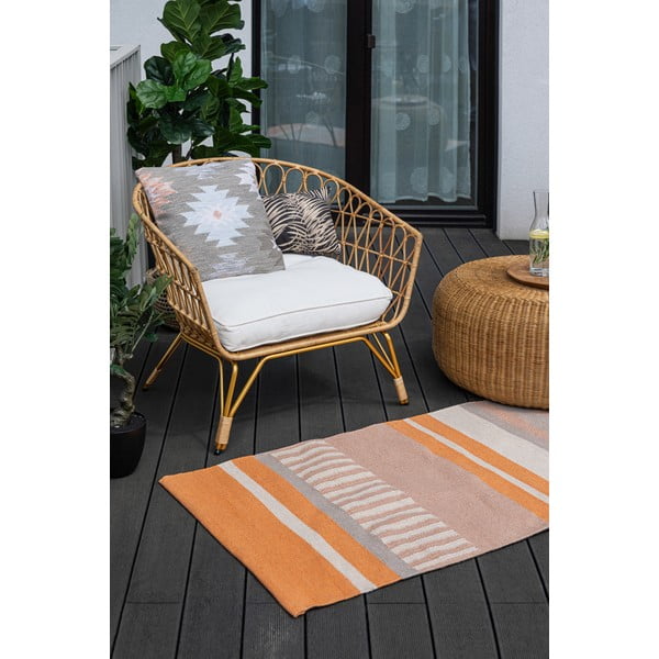 Beež-oranž kahepoolne õuevaip taaskasutatud plastikust , 80 x 180 cm Bella - Green Decore-image-2