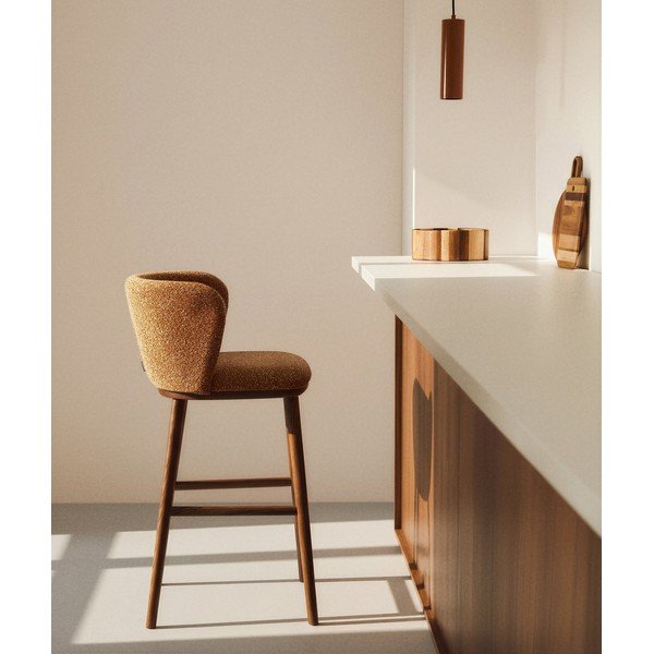 Terrakota värvi polsterdatud baaritool (istme kõrgus 75 cm) Ciselia - Kave Home-image-1