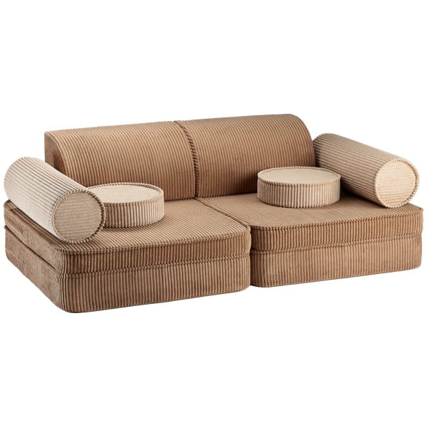 Pruun velvetist laste diivan 132 cm Settee - Wigiwama