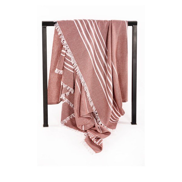 Puuvillane tekk terrakota värvi 150x200 cm Solene - Tiseco Home Studio-image-3