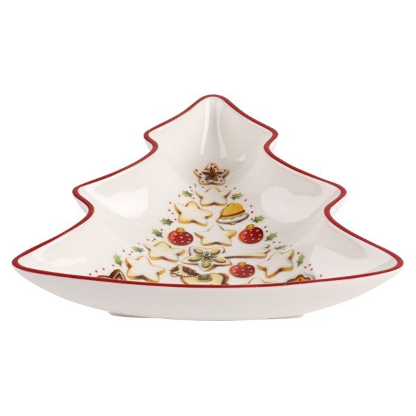 Punasest ja valgest portselanist serveerimiskauss jõulupuu kujul Villeroy & Boch , 17,5 x 16,5 cm Tree - Villeroy&Boch-image-1