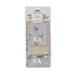 Puuvillased rätikud 3tk komplektis 45x65 cm Hen House - Cooksmart ®