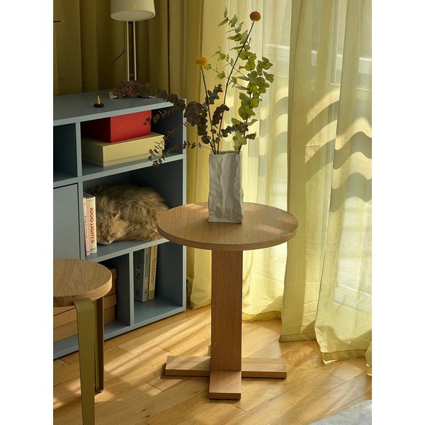 Ümmargune abilaud tammepuust dekoratsiooniga, ø 45 cm Koohi - Hübsch-image-2