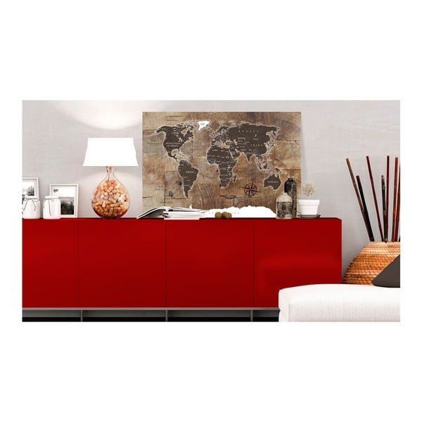 Bimago maailmakaart seinale , 120 x 80 cm Wooden Mosaic - Artgeist-image-1