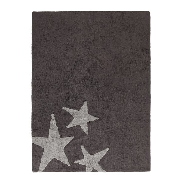 Tmavě šedý bavlněný ručně vyráběný koberec Lorena Canals Three Stars, 120 x 160 cm
