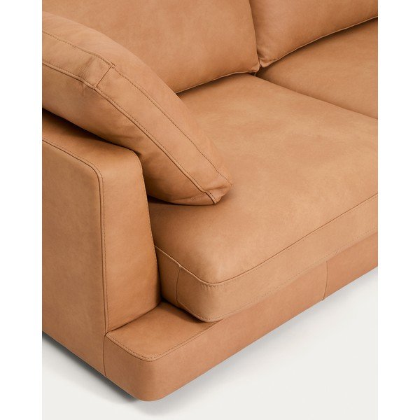 Pruun nahkdiivan 210 cm Gala - Kave Home-image-4