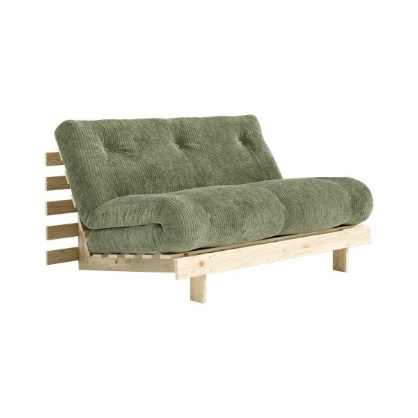 Roheline velvetist diivanvoodi 140 cm Roots - Karup