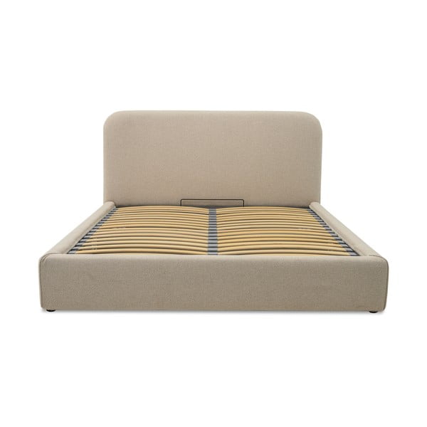 Beež polsterdatud kaheinimesevoodi koos panipaiga ja voodipõhjaga 140x200 cm Sea - Scandic-image-2