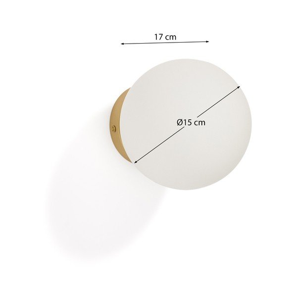 Valge/kuldne seinalamp ø 15 cm Brisia - Kave Home-image-4