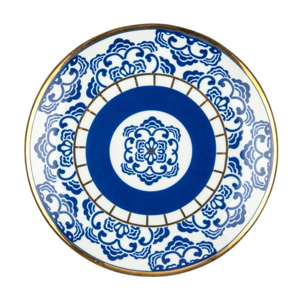 Modrobílý porcelánový talíř Vivas Melinda, Ø 23 cm