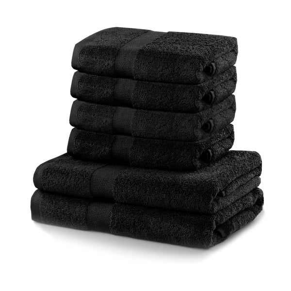 Komplektis 2 musta rätikut ja 4 rätikut Marina - DecoKing